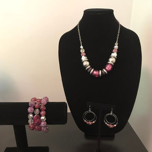 NY&Co Purple and Silver Tone 3 Piece Set